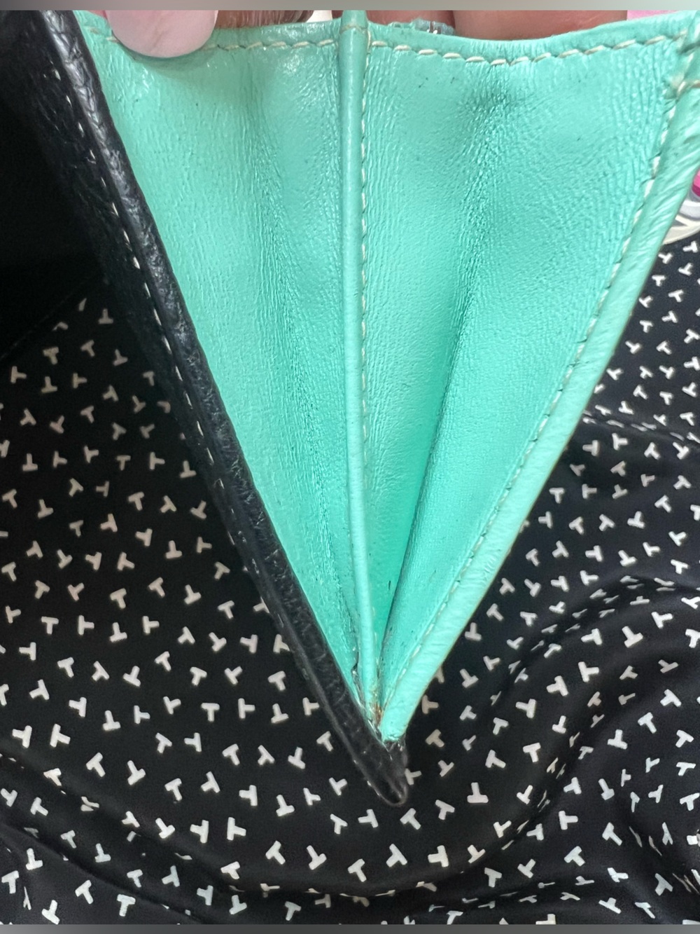 Tiffany & Co. Black Pebbled Leather Continental Wallet Tiffany Blue Interior - Picture 15 of 16